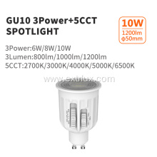 40° GU10 6W-10W 3Power 5CCT spotlight